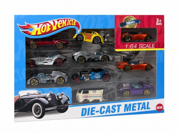 01-hot-vehicle-10-pack-box-front Hot Vehicle 10-Piece Die-Cast Metal Car Set – 1:64 Scale, Ages 3+