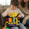 Montessori Busy Board Backpack with 5-Piece Sensory Tube Pack