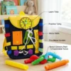 Montessori Busy Board Backpack with 5-Piece Sensory Tube Pack