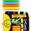 Montessori Busy Board Backpack with 5-Piece Sensory Tube Pack