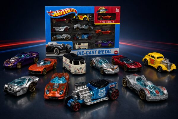 07-marketing-premium-studio Hot Vehicle 10-Piece Die-Cast Metal Car Set – 1:64 Scale, Ages 3+
