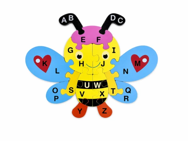 bee-abc-puzzle Wooden ABC Animal Puzzle – Colorful Alphabet Learning Board