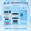 Modern 3-Piece Pretend Kitchen Playset with Accessories – Pink & Blue