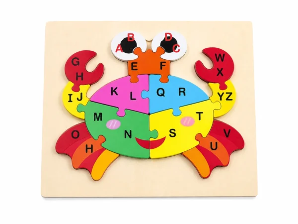 crab-abc-puzzle Wooden ABC Animal Puzzle – Colorful Alphabet Learning Board