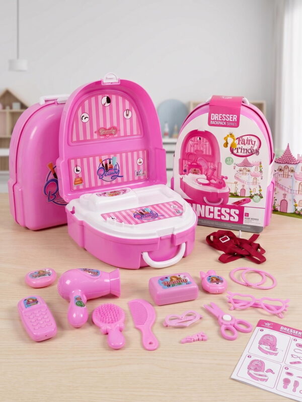 dresser-backpack-product-04-lifestyle Portable Princess Beauty Dresser Backpack Playset for Kids
