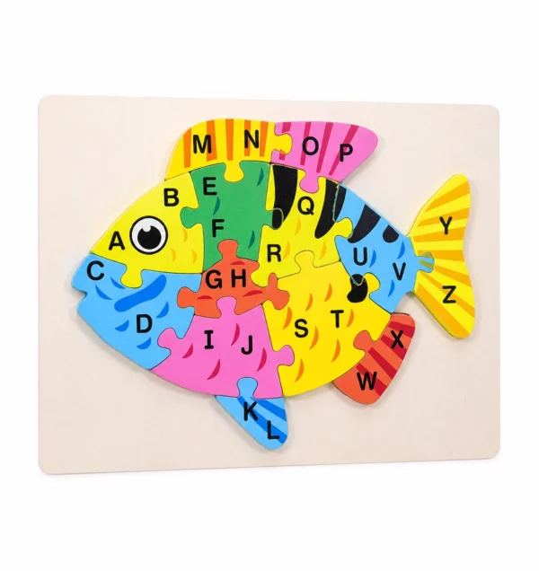 fish-abc-puzzle Wooden ABC Animal Puzzle – Colorful Alphabet Learning Board