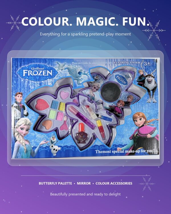 frozen-makeup-vertical-web Frozen-Themed Kids’ Butterfly Makeup Kit with Mirror – Ages 3+