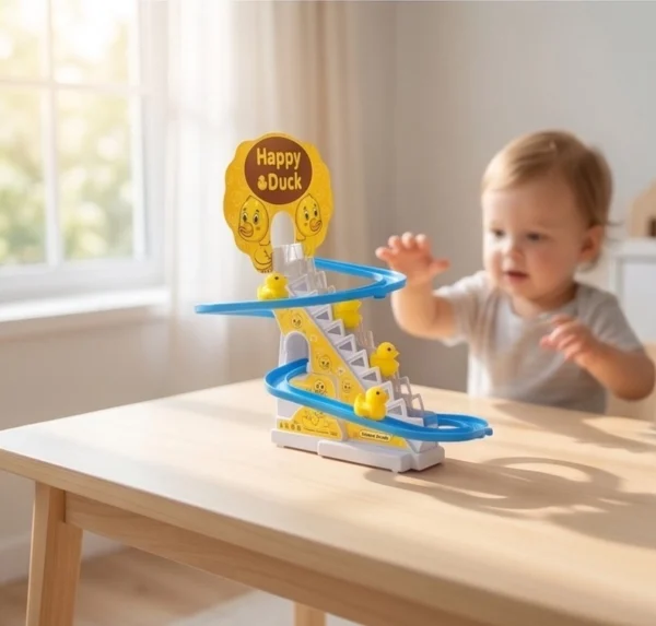 Happy Duck Stair-Climbing Slide Track Toy