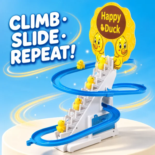 Happy Duck Stair-Climbing Slide Track Toy