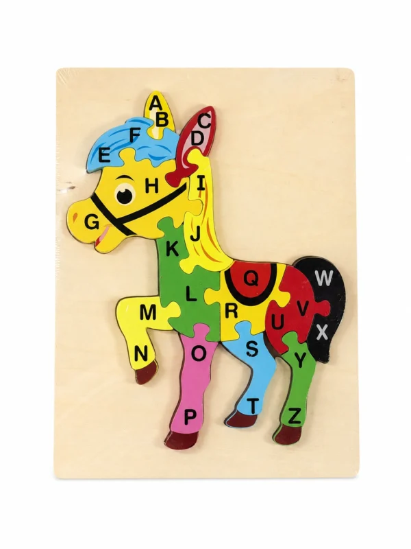 horse-abc-puzzle Wooden ABC Animal Puzzle – Colorful Alphabet Learning Board
