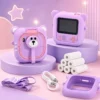 Kids Instant Print Camera – Purple Bear & Dinosaur Basketball Designs (Age 6+)