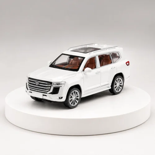 1:24 Scale Toyota Land Cruiser Model Car with Lights & Sounds – Black or White