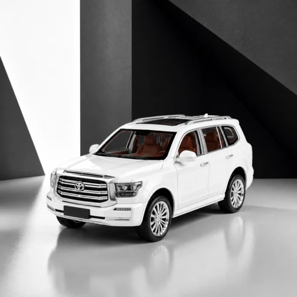 land-cruiser-model-white-marketing-monochrome 1:24 Scale Toyota Land Cruiser Model Car with Lights & Sounds – Black or White