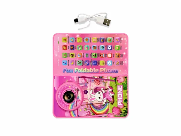 magic-foldable-phone-front-optimized Magic Foldable Phone 2-in-1 LCD Writing & Sound Activity Toy – Pink (3+ Years)