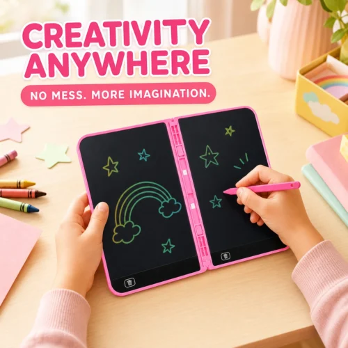 Magic Foldable Phone 2-in-1 LCD Writing & Sound Activity Toy – Pink (3+ Years)
