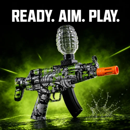 MP5 Rechargeable Gel Blaster Toy Set – Green Graffiti Edition