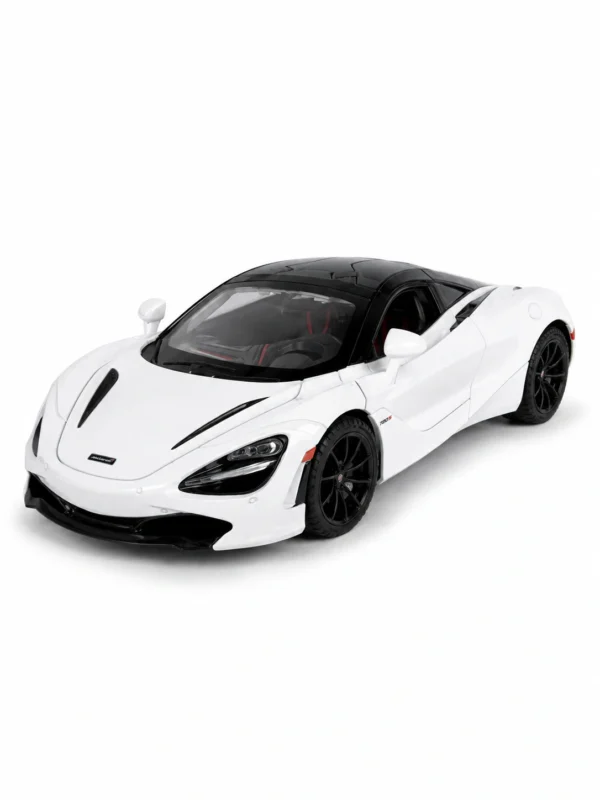 McLaren 720S 1:24 Scale Model Car – Black & White