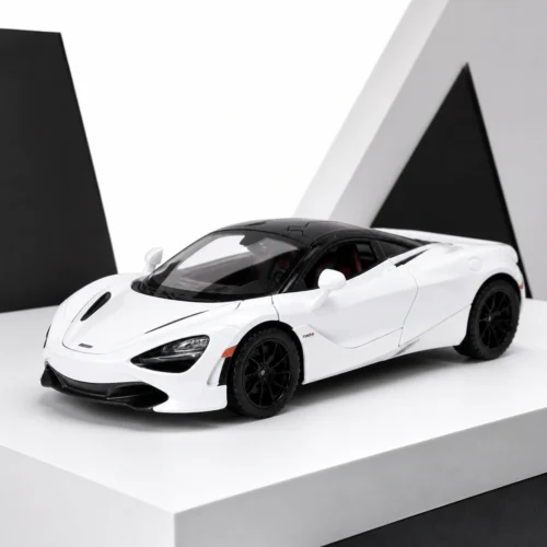 McLaren 720S 1:24 Scale Model Car – Black & White