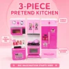 Modern 3-Piece Pretend Kitchen Playset with Accessories – Pink & Blue