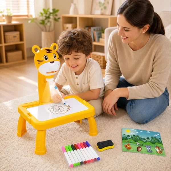 Kids' Tiger Projection Drawing Table