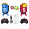 playtronix-rc-bumper-car-set-contents 2.4GHz Remote Control Bumper Car Battle & Soccer Set – 2 Player