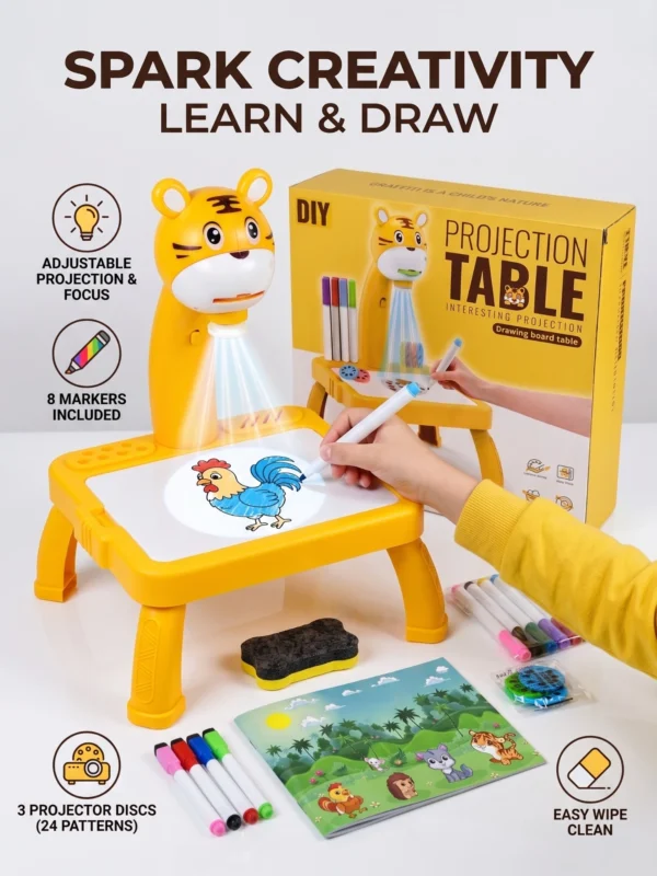 Kids' Tiger Projection Drawing Table