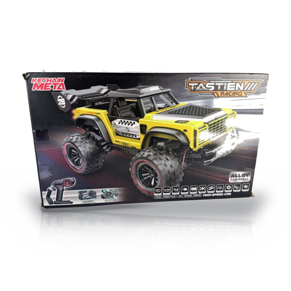 TASTIEN Racing RC Truck - Retail Box KECHAIN META TASTIEN Racing retail box showing 1:14 scale, 4WD, 2.4GHz and alloy car shell features