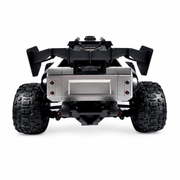 TASTIEN RC Truck - Rear View Rear view of the TASTIEN RC climbing truck with tail lights, rear bumper and oversized wing