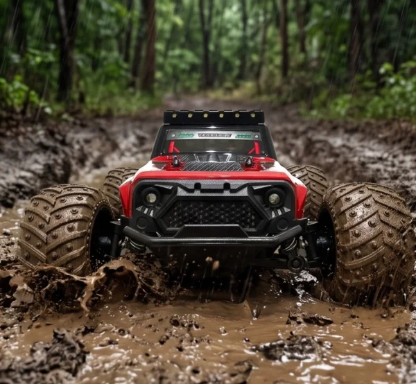 Mud front image: Wild Drive RC Monster Climber Truck driving through mud