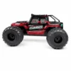 Left-side image: Left-side view of red Wild Drive RC Monster Climber Truck