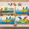 wooden-number-puzzle-marketing-collection Wooden Number Puzzle Set – Monkey, Train, Moray Dragon & Pterosaur